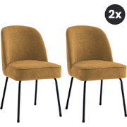 2x Vero Eetkamerstoel Velvet - Oker