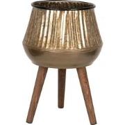 Clayre & Eef Planthouder  39 cm Koperkleurig Bruin Metaal Hout bloempo...