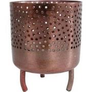 Gifts Amsterdam Metalen Theelichthouder Luca 10x8 cm Koper