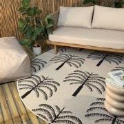 Rond buitenkleed Oase zwart/wit - Interieur05 Zwart,Wit - Polypropylee...