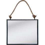 Clayre & Eef Spiegel  50x40 cm Zwart MDF Rechthoek Grote Spiegel