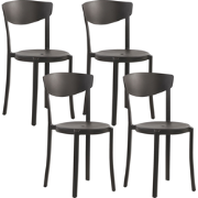 Beliani VIESTE - Eetkamerstoel-Zwart-Synthetisch materiaal
