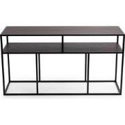Stalux Side-table 'Teun' 150cm, kleur zwart / bruin hout