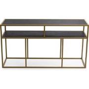 Stalux Side-table 'Teun' 150cm, kleur goud / zwart eiken