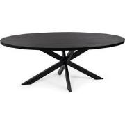 Stalux Ovale eettafel 'Mees' 180 x 100cm, kleur zwart / zwart eiken