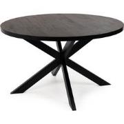 Stalux Ronde eettafel 'Daan' 148cm, kleur zwart / zwart eiken