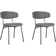 LABEL51 Eetkamerstoel Zif - Grijs - Boucle - set van 2