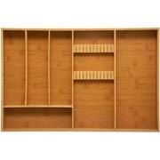 Decopatent® XXL Bamboe Bestekbak 6 Vaks + Messenblok voor 11 Messen - ...