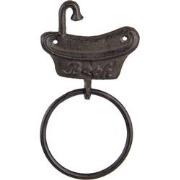 Clayre & Eef Handdoekhouder Badkuip 12x2x22 cm Bruin Metaal Handdoekha...
