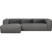 WOOOD Bean Hoekbank Links Incl. Kussens - Grijs  - 73x305x96