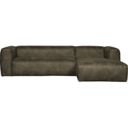 WOOOD Bean Chaise Longue Rechts - Eco-leder - Army Green - 73x305x175