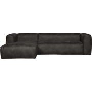 WOOOD Bean Hoekbank Links - Ecoleer - Zwart - 73x305x96