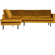 BePureHome Rodeo Hoekbank Links - Velvet - Oker - 85x266x86/213