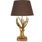 Clayre & Eef Tafellamp  Ø 35x59 cm  Goudkleurig Bruin Polyresin Bureau...