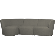 WOOOD Coco 3-Zits Ronding Links - Bouclé - Warm Groen - 70x230x138