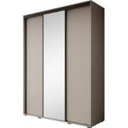 Meubella Kledingkast Delos 3 - Beige - 180 cm - Met spiegel