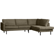 BePureHome Hoekbank Rechts Rodeo - Velvet - Bonsai - 85x266x213
