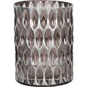 Clayre & Eef Theelichthouder  Ø 11x15 cm Zilverkleurig Glas Rond Waxin...