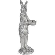 Clayre & Eef Beeld Konijn 33 cm Zilverkleurig Polyresin Woonaccessoire...