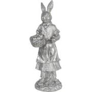 Clayre & Eef Beeld Konijn 34 cm Zilverkleurig Polyresin Woonaccessoire...
