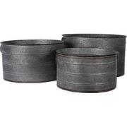 Clayre & Eef Planthouder  Grijs Metaal Rond Plantenpot