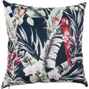 Clayre & Eef Kussenhoes  45x45 cm Zwart Rood Polyester Vierkant Papega...
