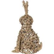 Clayre & Eef Beeld Konijn 20x15x36 cm Bruin Zeegras Woonaccessoires