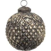 Clayre & Eef Kerstbal  Ø 7 cm Bruin Glas Kerstdecoratie