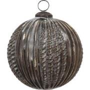 Clayre & Eef Kerstbal  Ø 11 cm Bruin Glas Kerstdecoratie