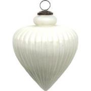 Clayre & Eef Kerstbal XL  Ø 17 cm Wit Glas Kerstdecoratie
