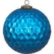 Clayre & Eef Kerstbal XL  Ø 25 cm Blauw Glas Kerstdecoratie