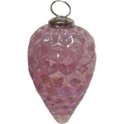 Clayre & Eef Kerstbal  Ø 5 cm Roze Glas Kerstdecoratie