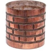 Clayre & Eef Theelichthouder  Ø 15x15 cm Koperkleurig Glas Rond Waxine...