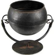 Clayre & Eef Bloempot  Ø 11x19 cm Zwart Ijzer Bloempot binnen
