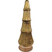 Clayre & Eef Kerstdecoratie Kerstboom 44 cm Goudkleurig Hout Glas