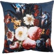 Clayre & Eef Kussenhoes  45x45 cm Blauw Rood Polyester Bloemen Sierkus...