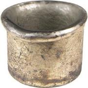 Clayre & Eef Theelichthouder  Ø 8*7 cm Goudkleurig Glas Waxinelichthou...