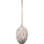 Clayre & Eef Hanger Dennenappel Ø 11x15 cm Bruin Grijs Hout Woondecora...