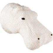 Clayre & Eef Wanddecoratie Nijlpaard 21 cm Beige Papier Ijzer Textiel ...