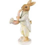 Clayre & Eef Beeld Konijn 16 cm Groen Geel Polyresin Woonaccessoires
