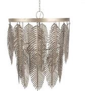 Clayre & Eef Hanglamp  Ø 42x52 cm Goudkleurig Grijs Ijzer Bladeren Han...
