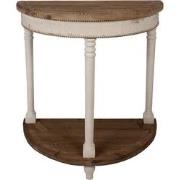 Clayre & Eef Sidetable  83x40x87 cm Beige Bruin Hout Halfrond Wandtafe...