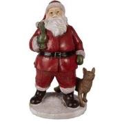 Clayre & Eef Beeld Kerstman 16x14x26 cm Rood Polyresin Kerstdecoratie