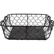 Clayre & Eef Opbergmand  23x23x7 cm Zwart Ijzer Rechthoek Keuken Mandj...