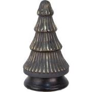 Clayre & Eef Kerstdecoratie Kerstboom Ø 14x25 cm Grijs Goudkleurig Gla...