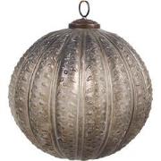 Clayre & Eef Kerstbal Ø 20x20 cm Zilverkleurig Bruin Glas Kerstboomver...