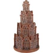 Clayre & Eef Gingerbread house met LED Ø 18x33 cm Bruin Kunststof Kers...