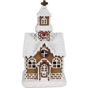 Clayre & Eef Gingerbread house met LED 8x7x15 cm Bruin Kunststof Peper...
