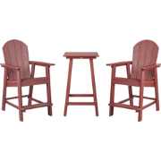 Beliani ADIRONDACK - Bistroset-Rood-Synthetisch materiaal