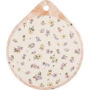 Clayre & Eef Onderzetters Pannen 20x23 cm Beige Keramiek Bloemen